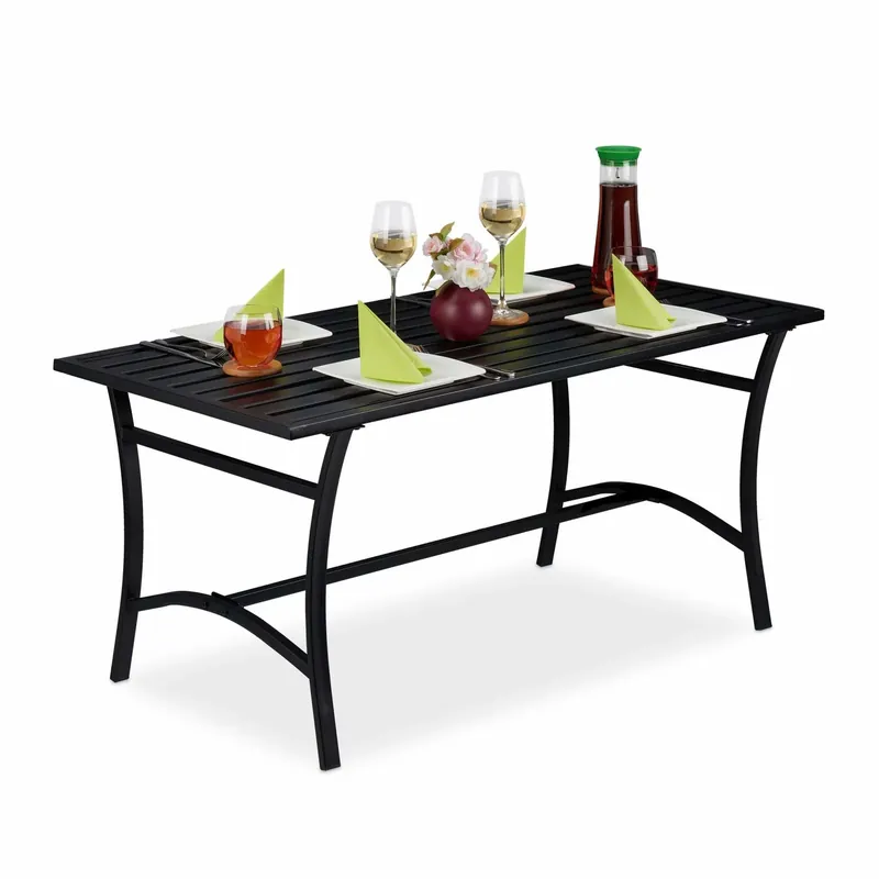 Garden table rectangular black | Specialpris
