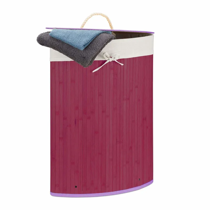 Laundry basket corner bamboo | Bästa pris