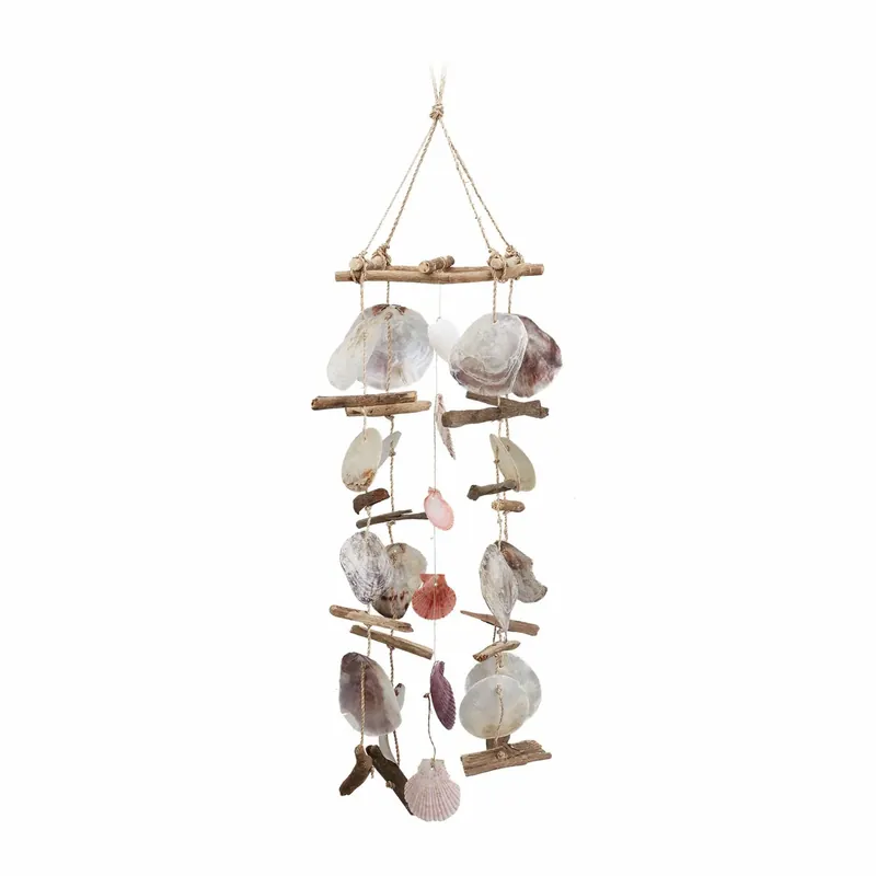 Wind chime driftwood with seashells | Handla säkert