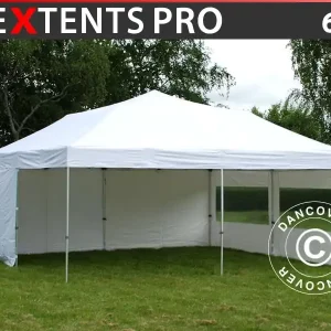 Endast denna vecka | Snabbtält FleXtents PRO 6x6m Vit, inkl. 8 sidor