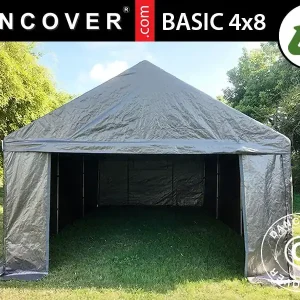 Förvaringstält Basic, 4x8m, PE 800, Grå - Köp nu